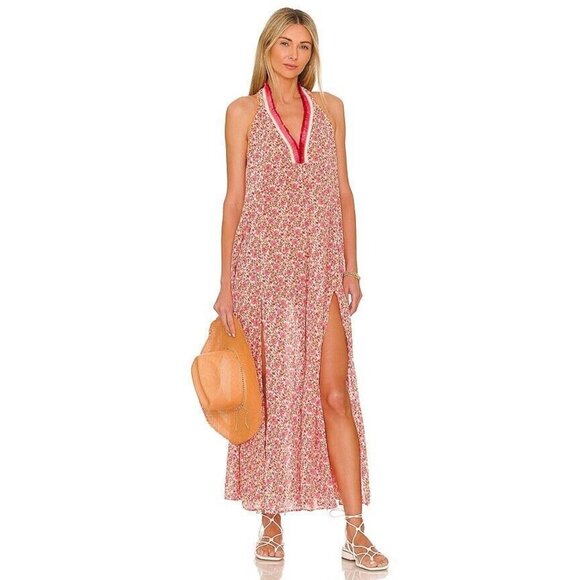 Poupette St Barth Nava Maxi Dress in Pink Mistral